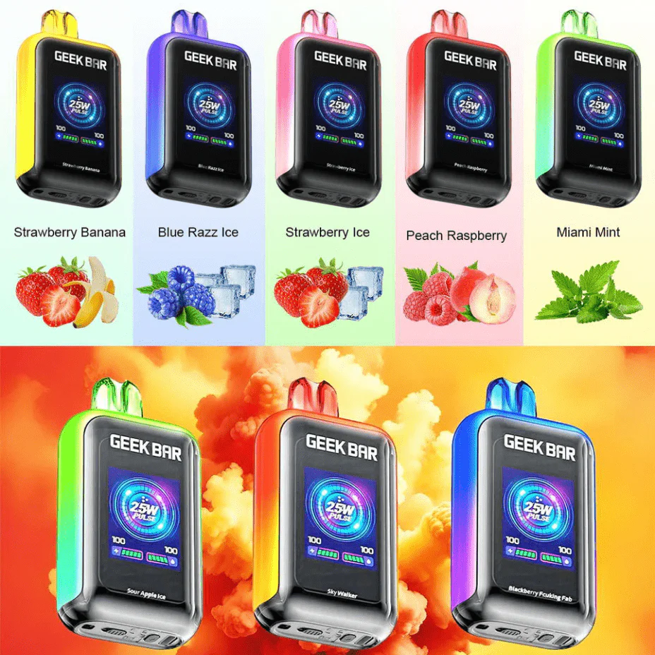 The Geek Bar Sky View 25000 Puffs is an innovative vaping device that offers an unmatched vaping experience. Designed with a sleek 1.8-inch TFT display